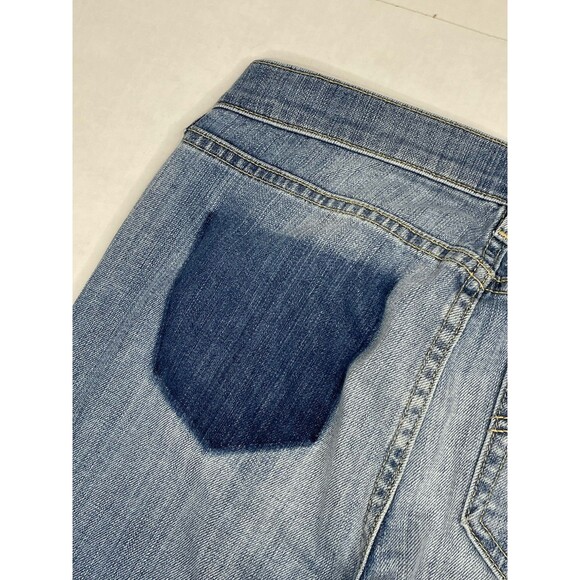 True Religion Jeans Womens 28 Relaxed Straight Distressed Ombre Raw Hem USA Y2K - Picture 13 of 15